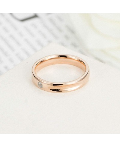 Charming Titanium Steel Tail Ring for Women Simple Zirconia Silver/Rose Gold Color Finger Ring Small Wedding Band Jewelry $12...