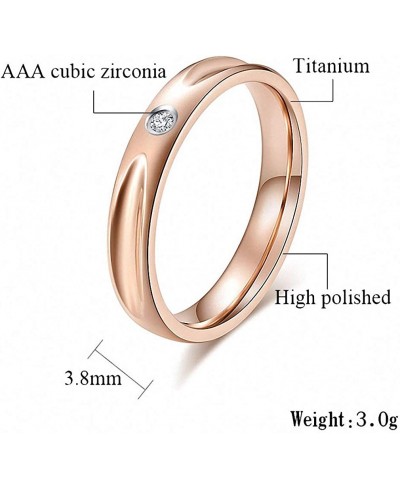 Charming Titanium Steel Tail Ring for Women Simple Zirconia Silver/Rose Gold Color Finger Ring Small Wedding Band Jewelry $12...