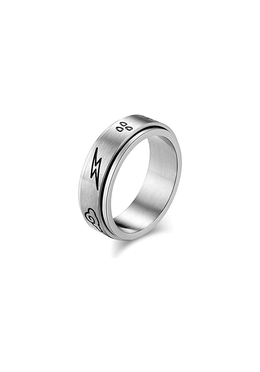 Stainless Steel Natural Weather Pattern Tuning Rotating Band Ring Silver Color Sun Moon Star Cloud Snow Rotatable Ring Finger...