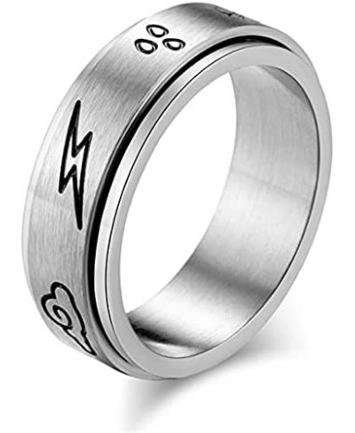 Stainless Steel Natural Weather Pattern Tuning Rotating Band Ring Silver Color Sun Moon Star Cloud Snow Rotatable Ring Finger...