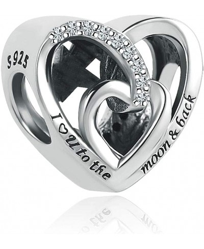 I Love You To The Moon and Back Sterling Silver Charms for Bracelet $21.97 Charms & Charm Bracelets