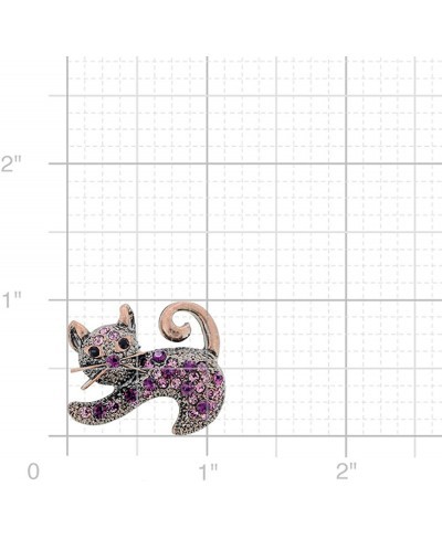 Purple Cat Kitty Crystal Pin Brooch $13.40 Brooches & Pins