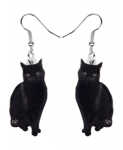 Acrylic Cute Black Cat Earrings Elegant Pets Drop Dangle for Women Girls Teens Charms Gifts $8.83 Drop & Dangle