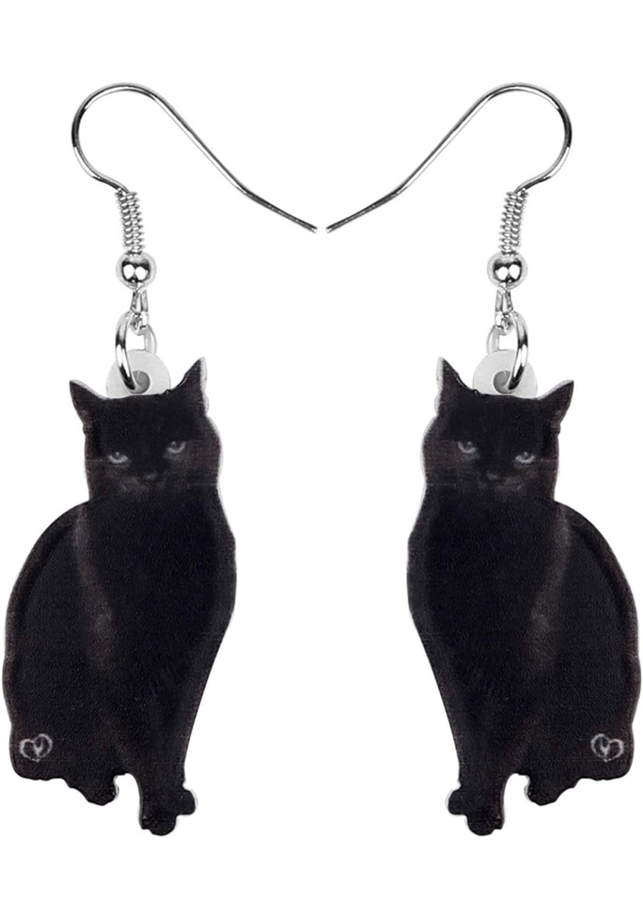 Acrylic Cute Black Cat Earrings Elegant Pets Drop Dangle for Women Girls Teens Charms Gifts $8.83 Drop & Dangle