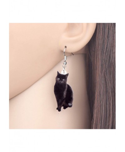 Acrylic Cute Black Cat Earrings Elegant Pets Drop Dangle for Women Girls Teens Charms Gifts $8.83 Drop & Dangle