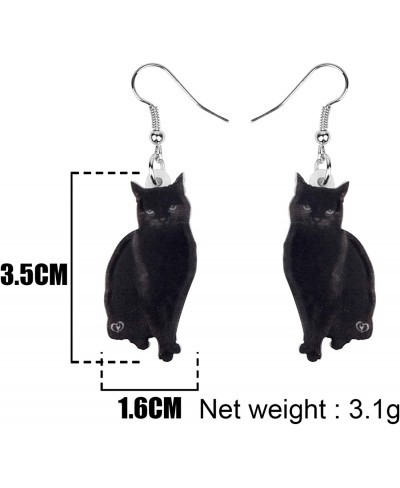 Acrylic Cute Black Cat Earrings Elegant Pets Drop Dangle for Women Girls Teens Charms Gifts $8.83 Drop & Dangle