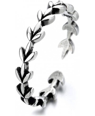 Tree Leaves Punk Rings for Women Girls Expandable Promise Open Adjustable Loose Silver Plated Ring Minimalist Fashion Gifts T...