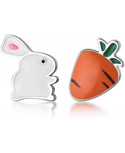 Easter Earrings Bunny Earrings Cute Easter Bead Earrings for Women Rabbit Earrings for Girls $14.12 Stud