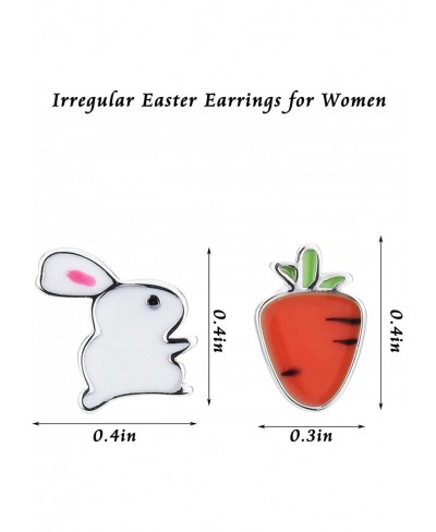 Easter Earrings Bunny Earrings Cute Easter Bead Earrings for Women Rabbit Earrings for Girls $14.12 Stud