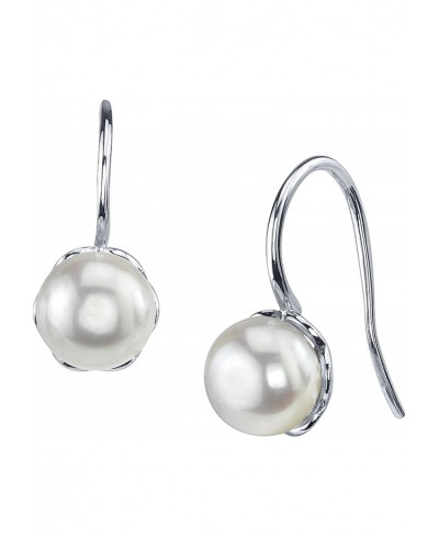 8-9mm Genuine White Freshwater Cultured Pearl Linda Earrings for Women $44.42 Drop & Dangle