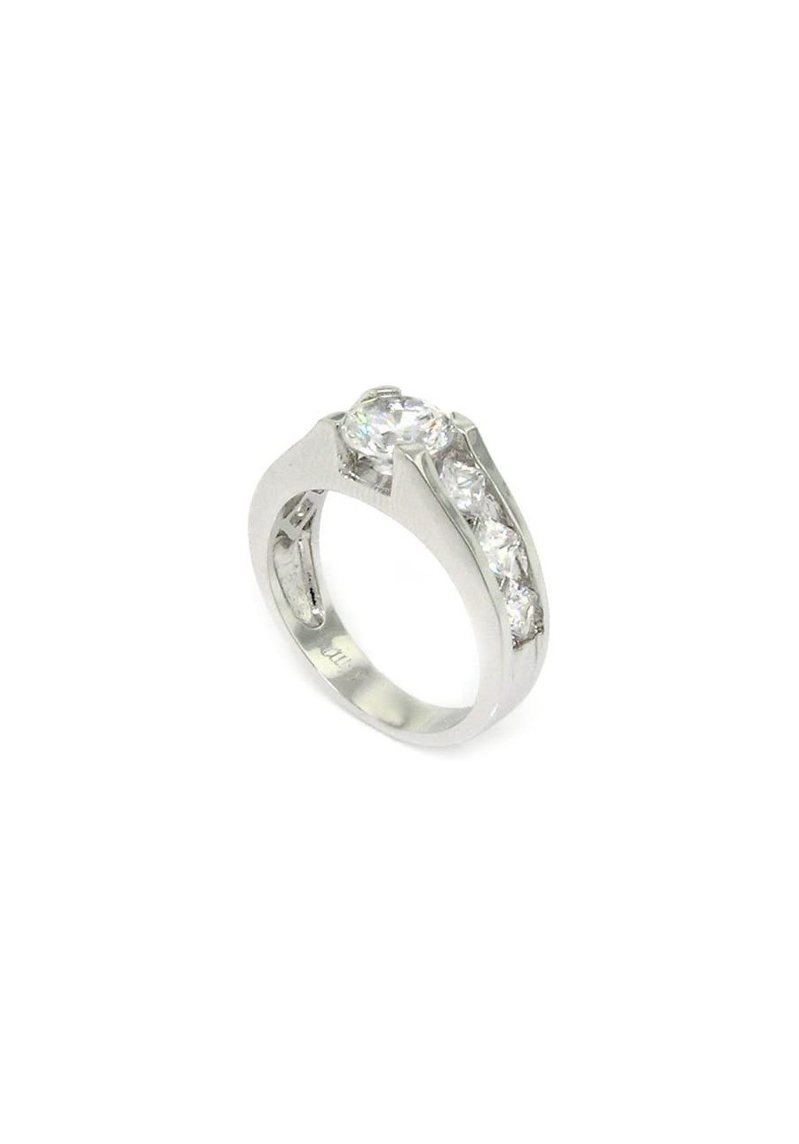 Classic Sterling Silver Engagement Ring w/Round Brilliant White CZ $19.08 Engagement Rings