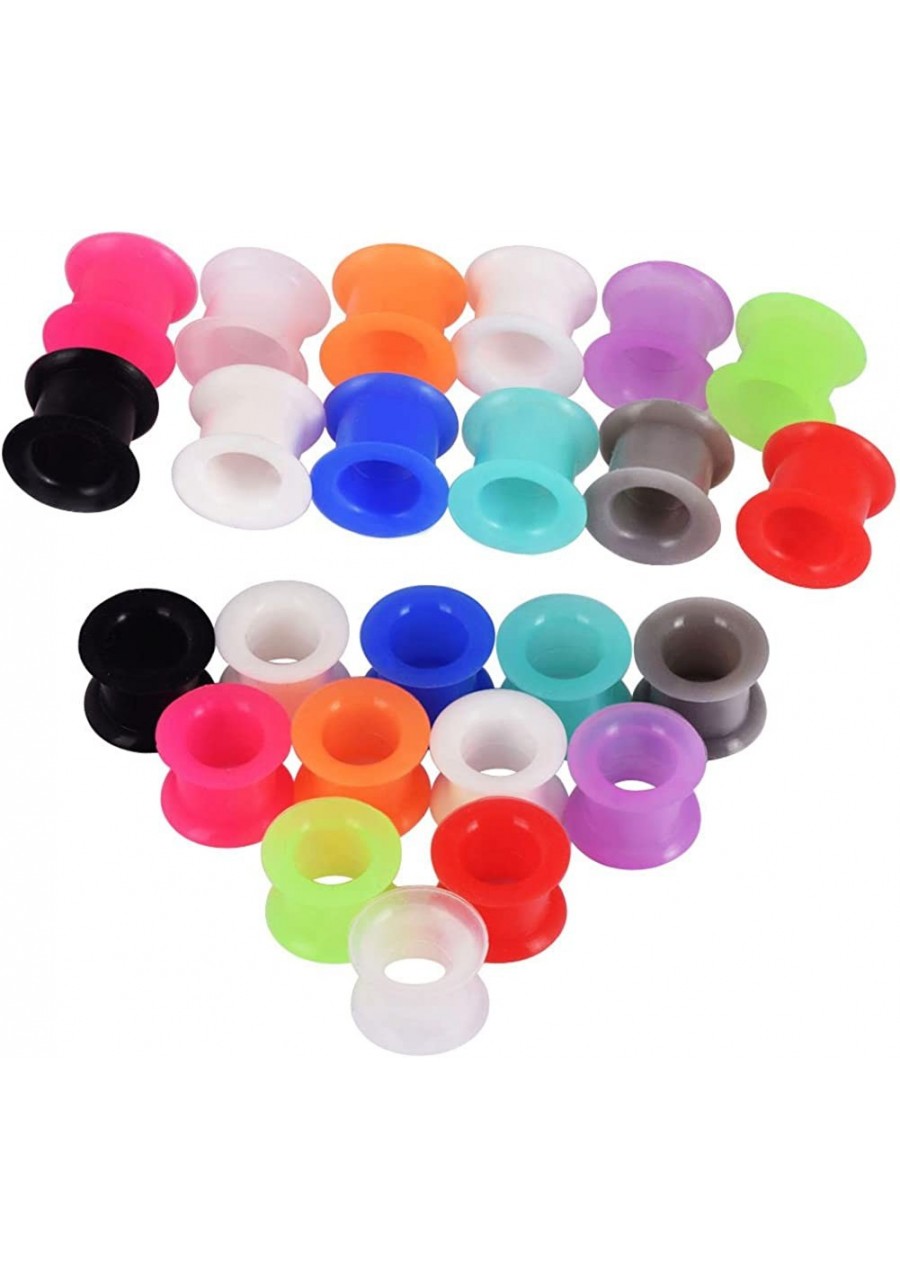 Colorful Silicone Ear Gauges Flesh Tunnels Plugs Double Flared Stretchers Ear Piercing Jewelry $12.25 Piercing Jewelry