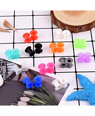 Colorful Silicone Ear Gauges Flesh Tunnels Plugs Double Flared Stretchers Ear Piercing Jewelry $12.25 Piercing Jewelry