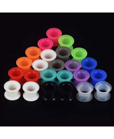 Colorful Silicone Ear Gauges Flesh Tunnels Plugs Double Flared Stretchers Ear Piercing Jewelry $12.25 Piercing Jewelry