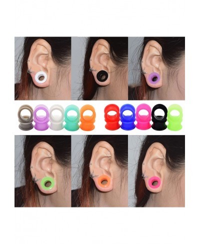 Colorful Silicone Ear Gauges Flesh Tunnels Plugs Double Flared Stretchers Ear Piercing Jewelry $12.25 Piercing Jewelry