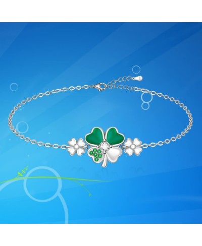 ST Patricks Day Irish Four Leaf Clover Shamrock Earrings for Women Heart 925 Sterling Silver Prom Fashion Green Love Diamond ...