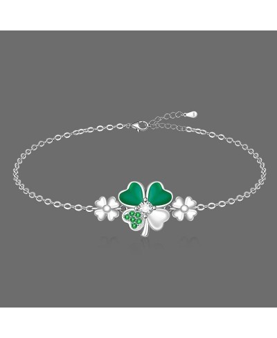 ST Patricks Day Irish Four Leaf Clover Shamrock Earrings for Women Heart 925 Sterling Silver Prom Fashion Green Love Diamond ...