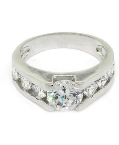 Classic Sterling Silver Engagement Ring w/Round Brilliant White CZ $19.08 Engagement Rings