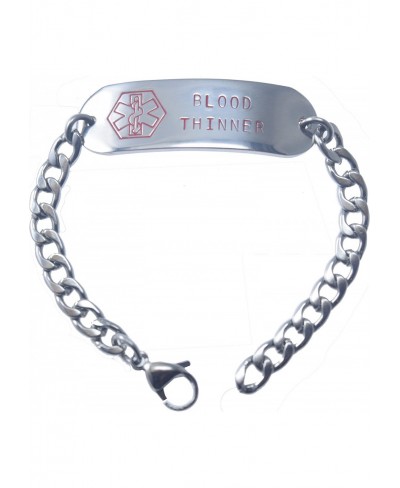 Customizable Blood Thinner Medical Alert Bracelet Stainless Steel 8" (Includes FREE Engraving) $21.54 Identification