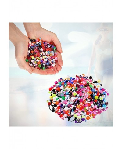 200 Pieces Belly Button Rings Piercing multipack belly ring Button Banana Barbells Colorful Body Navel Rings Navel Barbell Ac...