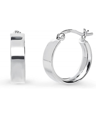 Rhodium Plated Sterling Silver Medium Fashion Hoop Earrings 0.68 $27.01 Hoop