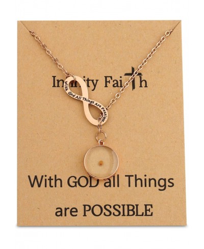 Mustard Seed Necklace Infinity Faith Gifts With God All Things Are Possible Jewelry Religious Gift For Christian $12.42 Penda...