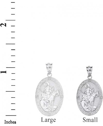 925 Sterling Silver St. Martin Of Tours CZ Religious Oval Medal Pendant (1") $20.92 Pendants & Coins