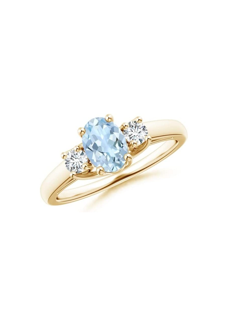 925 Sterling Silver 1.20 Ctw Oval Aquamarine Three Stone Women Engagement Ring $35.48 Engagement Rings