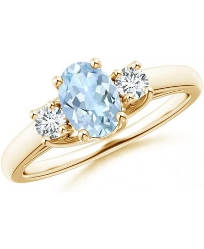 925 Sterling Silver 1.20 Ctw Oval Aquamarine Three Stone Women Engagement Ring $35.48 Engagement Rings