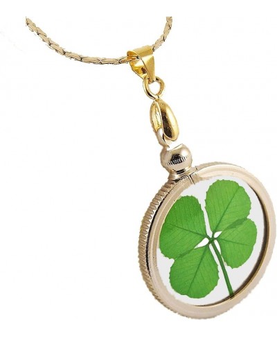 Good Luck Four Leaf Clover Gold Charm Pendant Necklace $25.82 Pendant Necklaces