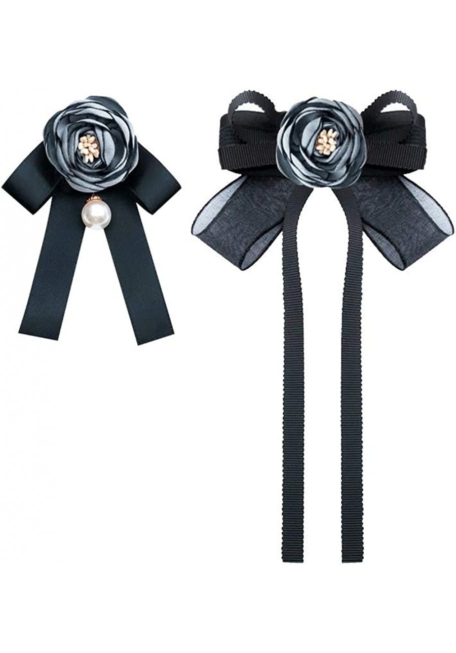 Flower Brooches Pin Pre-Tied Bowknot Women Girls Ribbon Collar Neck Clips Bow Tie JW57 $16.38 Brooches & Pins