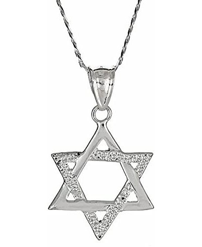 .925 Sterling Silver Magen David Jewish Star of David Pendant w. Chain $32.82 Pendants & Coins