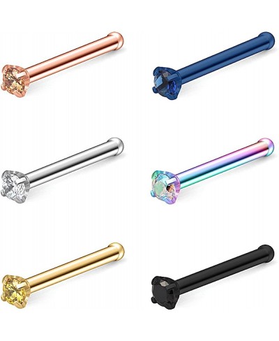 22G Surgical Steel Mix Color Diamond CZ Nose Stud Rings Bone Pin Piercing Jewelry 1.5mm 2mm 2.5mm 3mm $9.93 Piercing Jewelry