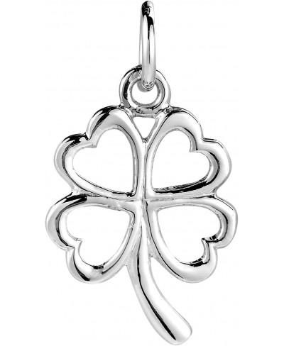 Lucky Clover Heart Leaf .925 Sterling Silver Pendant Charm $14.70 Pendants & Coins