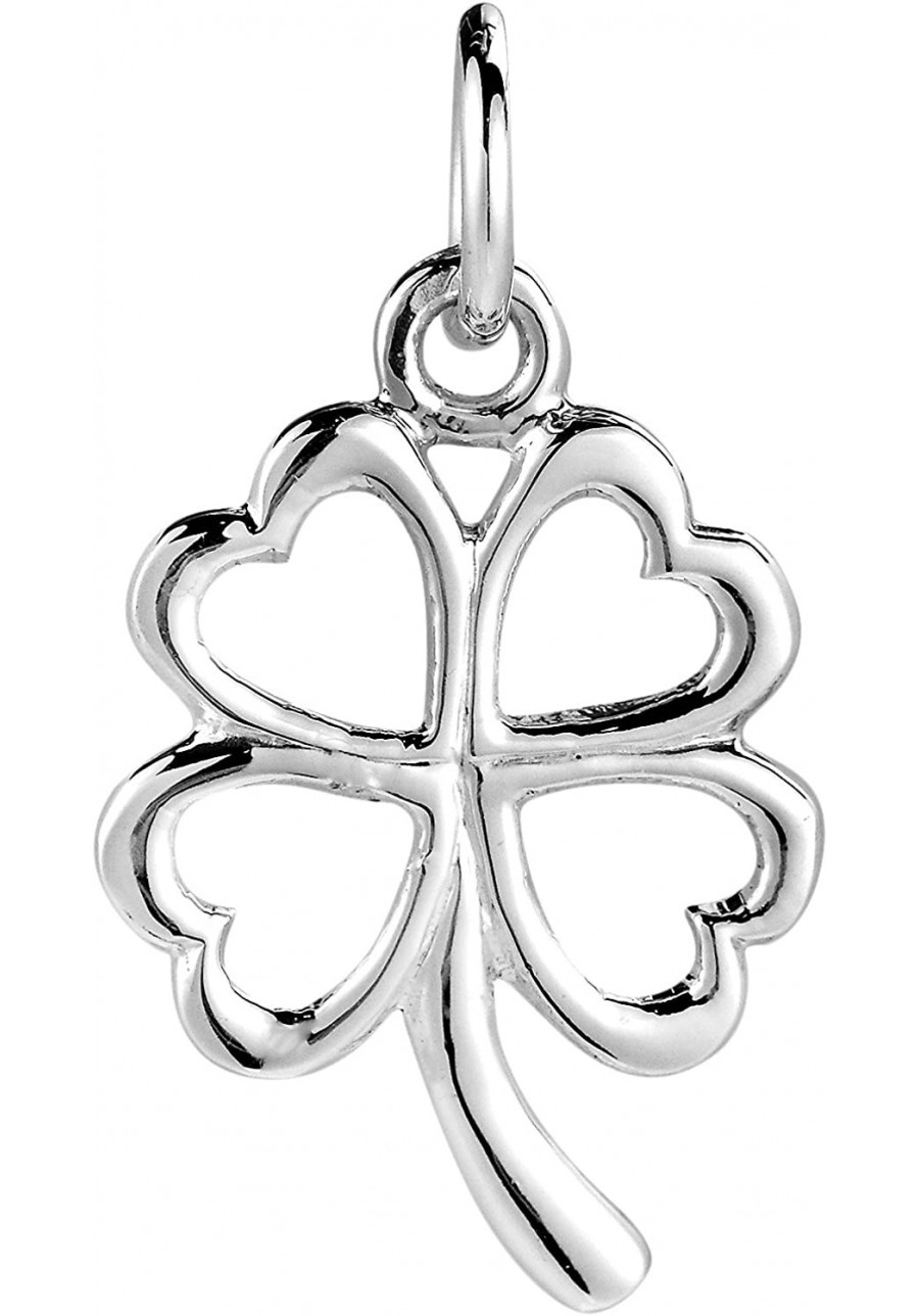 Lucky Clover Heart Leaf .925 Sterling Silver Pendant Charm $14.70 Pendants & Coins