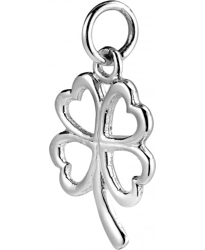 Lucky Clover Heart Leaf .925 Sterling Silver Pendant Charm $14.70 Pendants & Coins