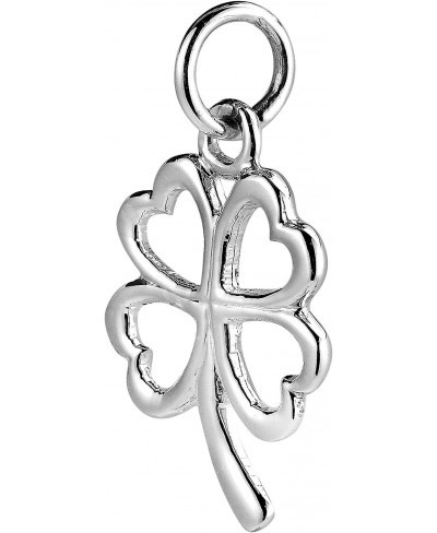 Lucky Clover Heart Leaf .925 Sterling Silver Pendant Charm $14.70 Pendants & Coins