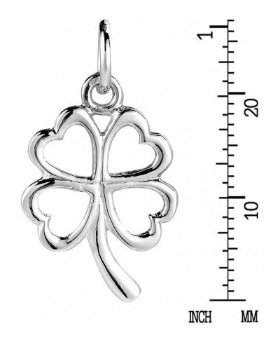 Lucky Clover Heart Leaf .925 Sterling Silver Pendant Charm $14.70 Pendants & Coins