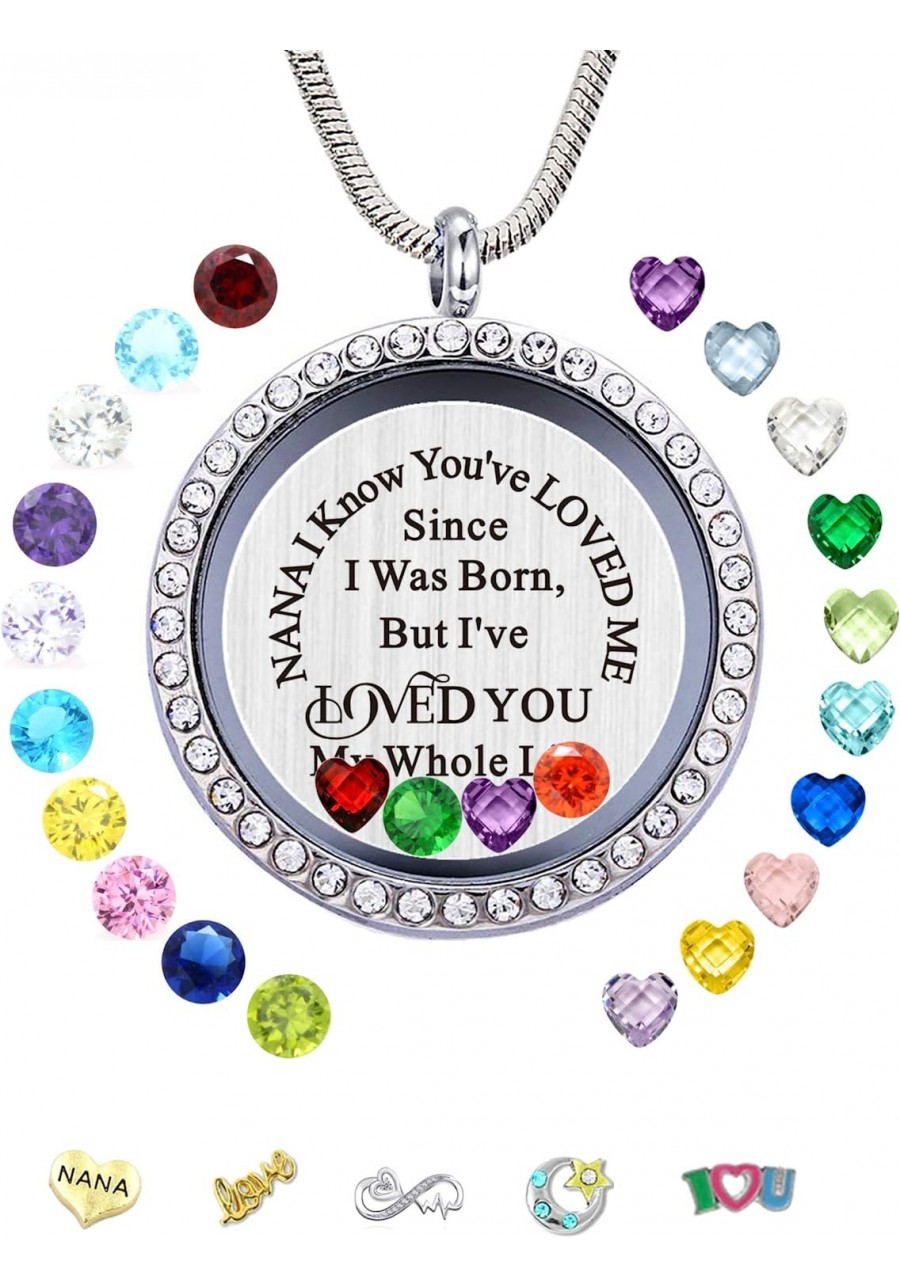 Best Gift Floating Charm Living Memory Lockets with Birthstone Magnetic Closure 30mm Stainless Steel Necklace $16.32 Pendant ...