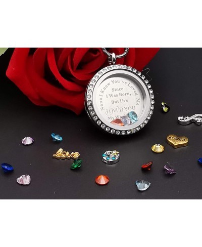 Best Gift Floating Charm Living Memory Lockets with Birthstone Magnetic Closure 30mm Stainless Steel Necklace $16.32 Pendant ...