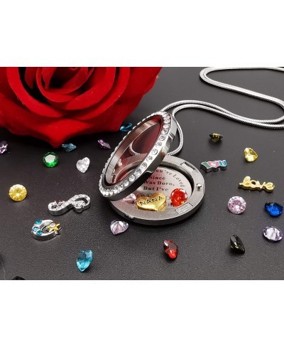 Best Gift Floating Charm Living Memory Lockets with Birthstone Magnetic Closure 30mm Stainless Steel Necklace $16.32 Pendant ...