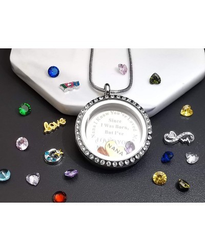 Best Gift Floating Charm Living Memory Lockets with Birthstone Magnetic Closure 30mm Stainless Steel Necklace $16.32 Pendant ...