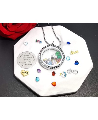 Best Gift Floating Charm Living Memory Lockets with Birthstone Magnetic Closure 30mm Stainless Steel Necklace $16.32 Pendant ...