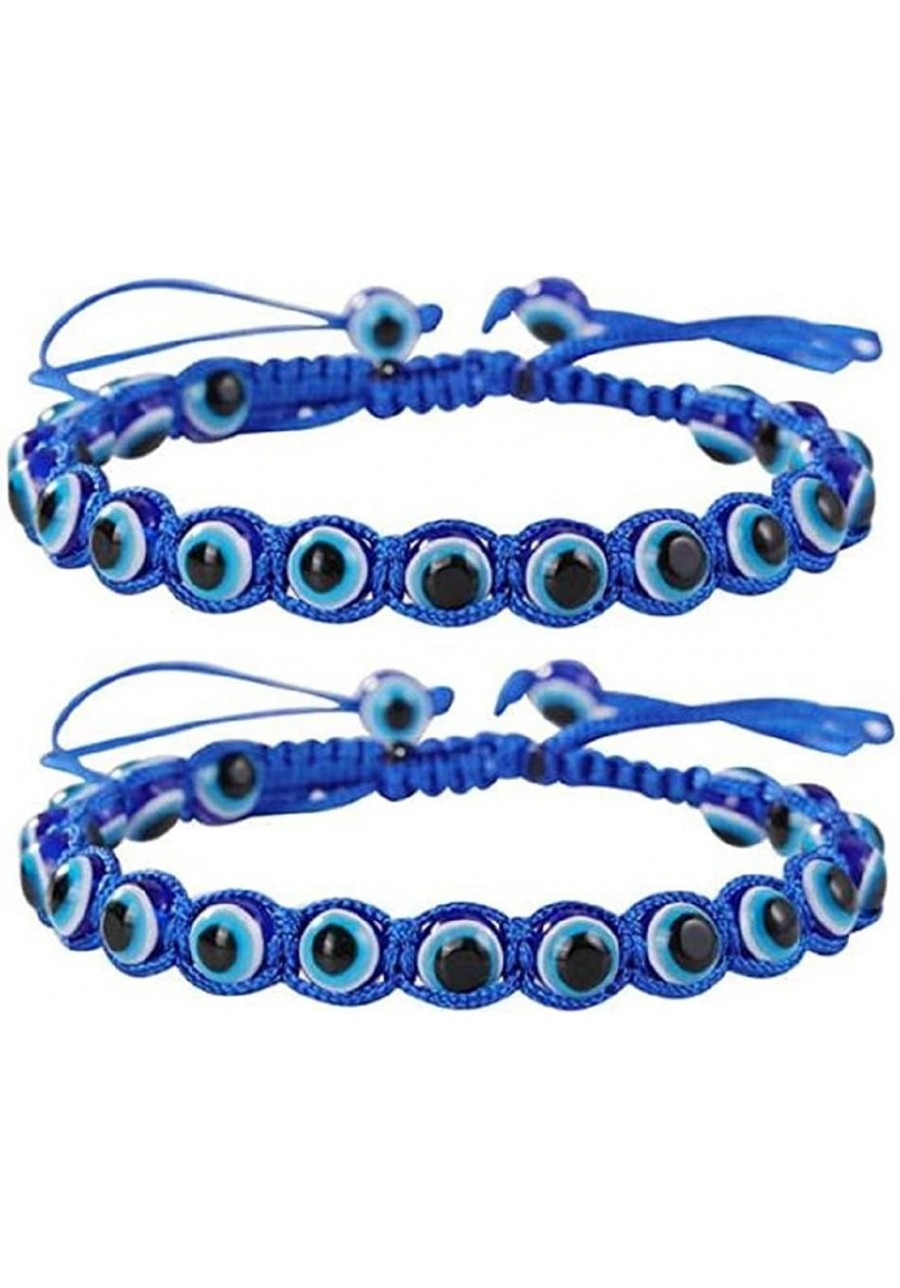 Evil Eye Bead Bracelets Hand-Woven Lucky Kabbalah Protection Nazar Amulet Bracelet Anklet for Women Men Boys&Girls $7.75 Anklets