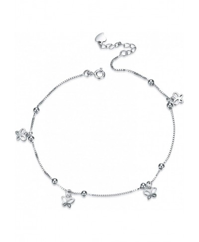 Butterfly Anklets Sterling Silver 925 for Woman Beach Charm Foot Chains Adjustable Jewelry for Women $18.20 Anklets