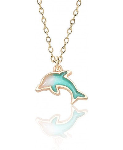 Cute Alloy Dolphin Pendant Necklace Marine Animals Colored Fish Jewelry For Women Party Favors And Stocking Stuffers For Girl...