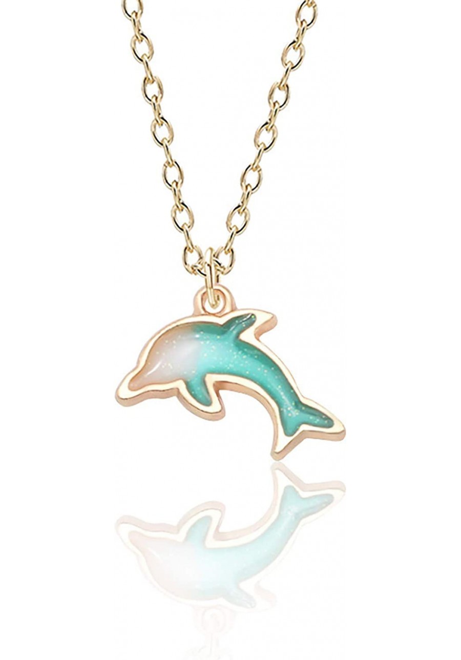 Cute Alloy Dolphin Pendant Necklace Marine Animals Colored Fish Jewelry For Women Party Favors And Stocking Stuffers For Girl...