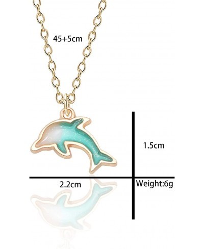 Cute Alloy Dolphin Pendant Necklace Marine Animals Colored Fish Jewelry For Women Party Favors And Stocking Stuffers For Girl...