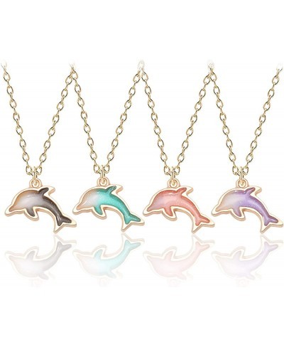 Cute Alloy Dolphin Pendant Necklace Marine Animals Colored Fish Jewelry For Women Party Favors And Stocking Stuffers For Girl...