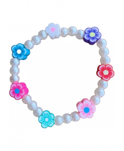 Cute 3 Pcs Bracelet Sets for Women Teens Girls Imitation Pearl Beaded Link Chain Colorful Flower Fruit Stretch Adjustable Rop...